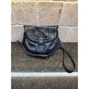 Vintage Oryany Flap Hobo Crossbody Bag Purse Chocolate Brown Pebbled Leather